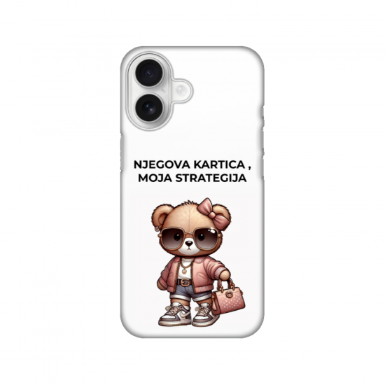 Silikonska maskica za iPhone - Teddy njegova kartica, moja strategija Silikonska maskica za iPhone - Teddy njegova kartica, moja strategija